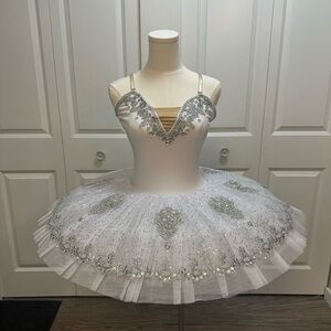 Elegant White and Silver Ballet Tutu